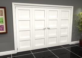 White Shaker 4 Panel 4 Door Roomfold Grande (2 + 2 X 762mm Doors) Image
