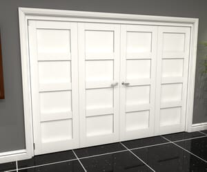 White 4P Shaker Roomfold Grande Internal Bifold Doors