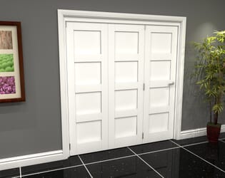 White Shaker 4 Panel 3 Door Roomfold Grande (3 + 0 x 610mm Doors)