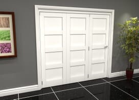White Shaker 4 Panel 3 Door Roomfold Grande (3 + 0 X 686mm Doors) Image