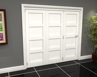 White Shaker 4 Panel 3 Door Roomfold Grande (3 + 0 x 686mm Doors)