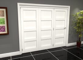 White Shaker 4 Panel 3 Door Roomfold Grande (3 + 0 X 762mm Doors) Image