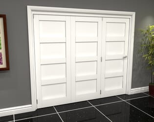 White Shaker 4 Panel 3 Door Roomfold Grande (3 + 0 x 762mm Doors)