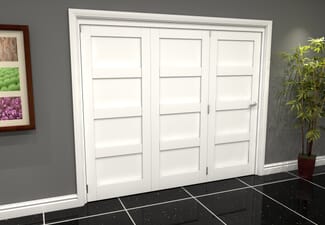 White Shaker 4 Panel 3 Door Roomfold Grande (3 + 0 x 762mm Doors)
