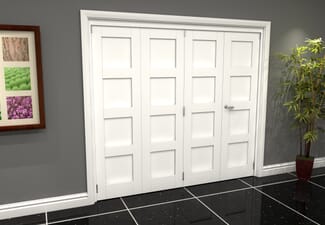 White Shaker 4 Panel 4 Door Roomfold Grande (3 + 1 x 610mm Doors)