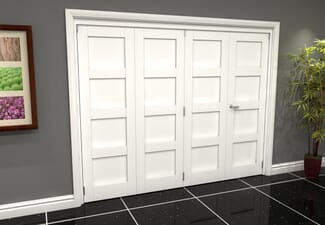 White Shaker 4 Panel 4 Door Roomfold Grande (3 + 1 x 686mm Doors)