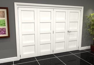 White Shaker 4 Panel 4 Door Roomfold Grande (3 + 1 x 762mm Doors)