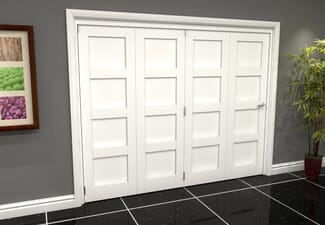 White Shaker 4 Panel 4 Door Roomfold Grande (4 + 0 x 686mm Doors)
