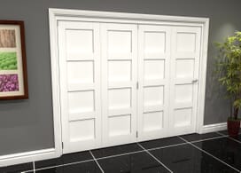 White Shaker 4 Panel 4 Door Roomfold Grande (4 + 0 X 686mm Doors) Image