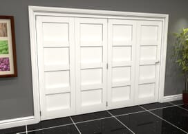 White Shaker 4 Panel 4 Door Roomfold Grande (4 + 0 X 762mm Doors) Image