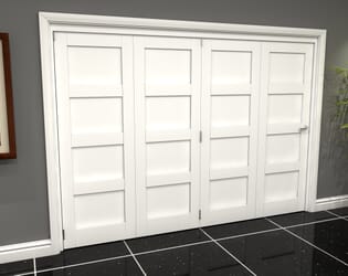 White Shaker 4 Panel 4 Door Roomfold Grande (4 + 0 x 762mm Doors)
