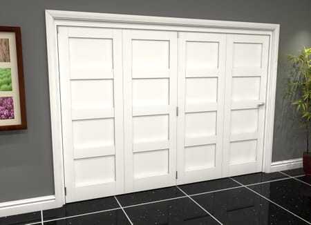 White Shaker 4 Panel 4 Door Roomfold Grande (4 + 0 x 762mm Doors)