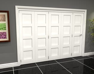 White Shaker 4 Panel 5 Door Roomfold Grande (5 + 0 x 610mm Doors)