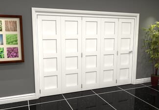 White Shaker 4 Panel 5 Door Roomfold Grande (5 + 0 x 610mm Doors)