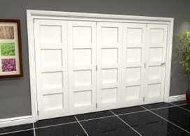 White Shaker 4 Panel 5 Door Roomfold Grande (5 + 0 X 686mm Doors) Image