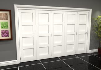 White Shaker 4 Panel 5 Door Roomfold Grande (5 + 0 x 686mm Doors)