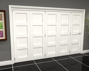 White Shaker 4 Panel 5 Door Roomfold Grande (5 + 0 x 686mm Doors)
