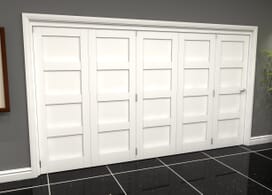 White Shaker 4 Panel 5 Door Roomfold Grande (5 + 0 X 762mm Doors) Image