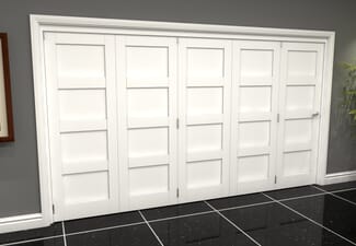 White Shaker 4 Panel 5 Door Roomfold Grande (5 + 0 x 762mm Doors)