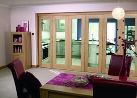 Glazed Oak Prefinished 6 Door Roomfold (3+3 X 2