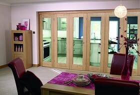 Glazed Oak Prefinished 6 Door Roomfold (3+3 X 2