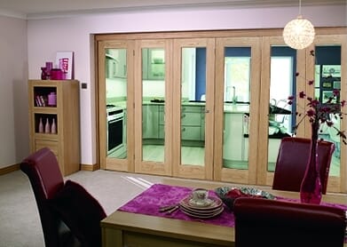 Glazed Oak Prefinished 6 Door Roomfold (3+3 X 2'3