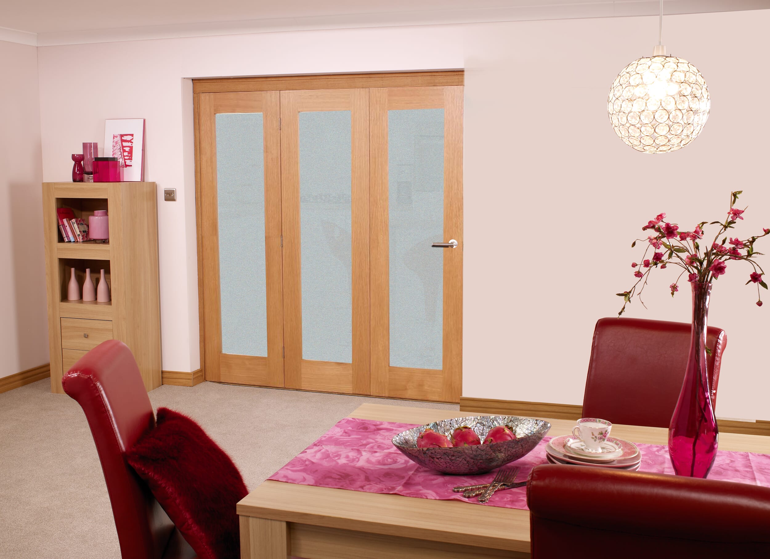 Frosted Glazed Prefinished Oak Door Roomfold X Doors Bifold Doors At Climadoor