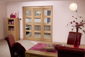 Oak Prefinished 4 Light Bifold Door (1800mm - 6ft) Set Image