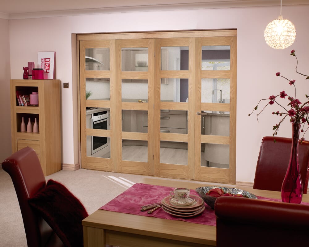 Prefinished Oak 4 Light 4 Door Roomfold (4 x 2
