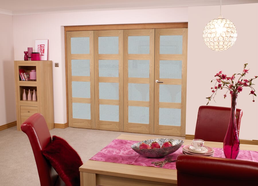 Oak 4L Roomfold – Frosted Fully Finished
