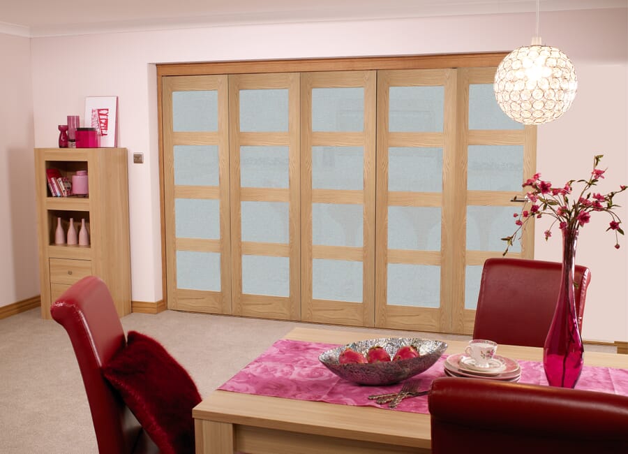 Oak 4L Roomfold – Frosted Fully Finished