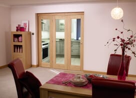 Glazed Oak Roomfold 3 Door 1800mm Set Image