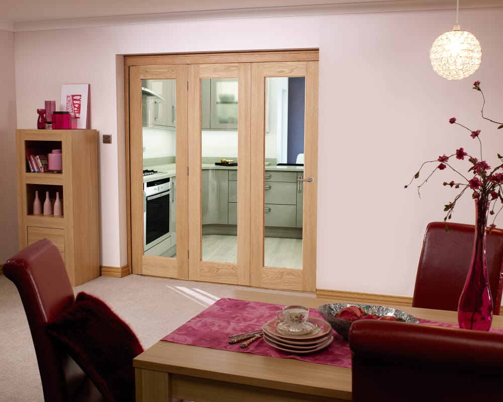 Glazed Oak - 3 Door Roomfold (3 x 24" doors)