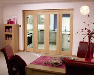 Glazed Oak - 4 Door Roomfold (4 x 573mm doors)