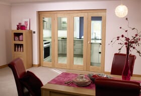 Glazed Oak - 4 Door Roomfold ( 2400mm (8ft) Set ) Image