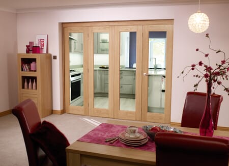 Glazed Oak - 4 Door Roomfold (4 x 24" doors)
