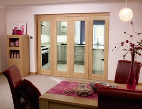 Glazed Oak - 4 Door Roomfold (4 x 27" doors)