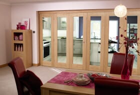 Glazed Oak - 6 Door Roomfold (3 + 3 X 2