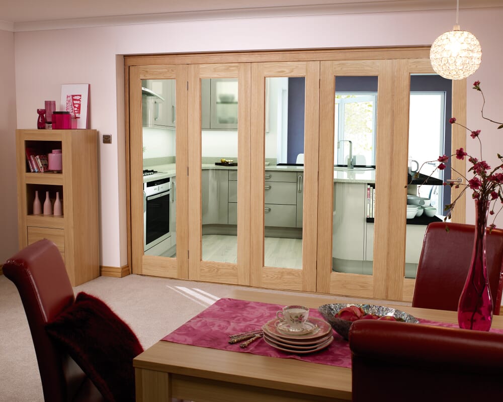 Glazed Oak - 5 Door Roomfold (5 x 24" doors)