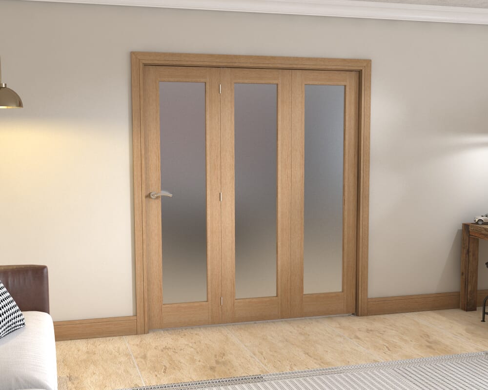 Frosted Glazed Oak - 3 Door Roomfold (3 x 573mm doors)