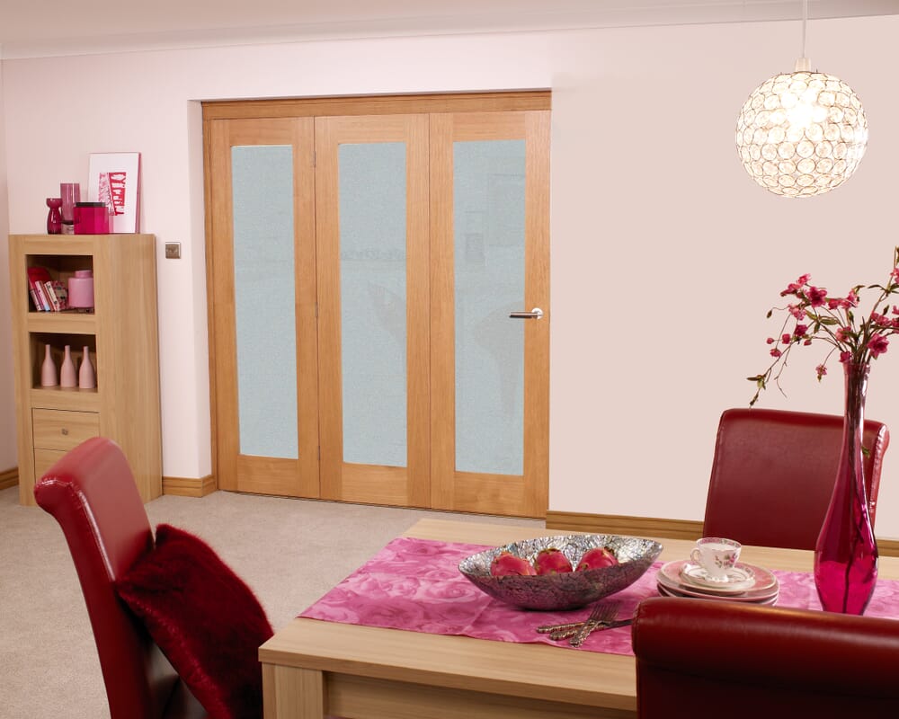 Frosted Glazed Oak - 3 Door Roomfold (3 x 2
