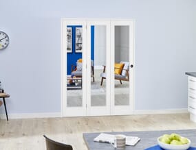 Slimline White Bifold 3 Door Roomfold (3 x 15" Doors)