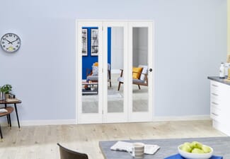 Slimline White Bifold 3 Door Roomfold (3 x 15" Doors)