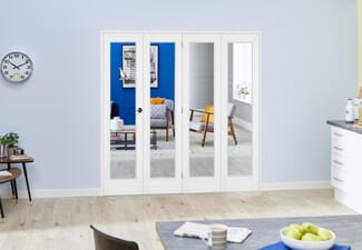 Slimline White Bifold 4 Door Roomfold (4 x 15" Doors)