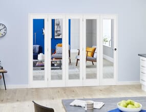 Slimline White Bifold 5 Door Roomfold (5 x 419mm Doors)