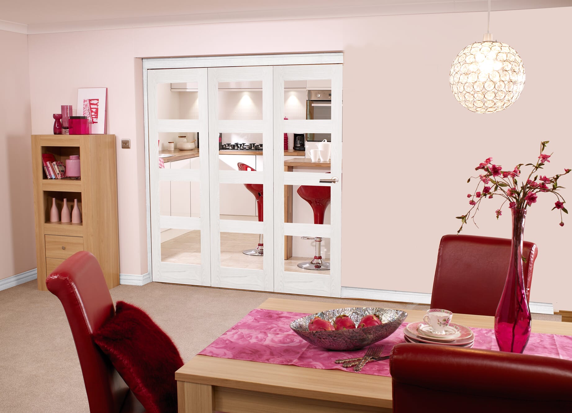 White 4L 3 Door Roomfold 1800mm Set