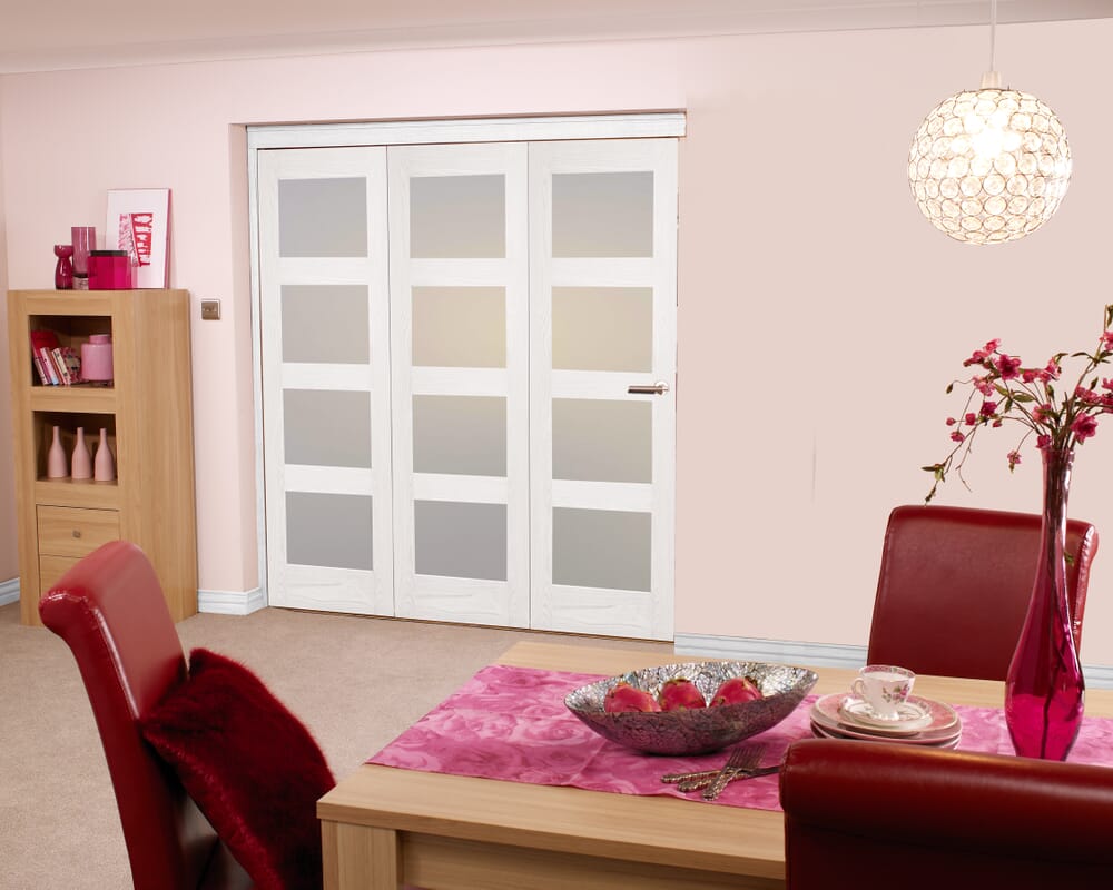 Frosted Glazed White 4L 3 Door Roomfold (3 x 2