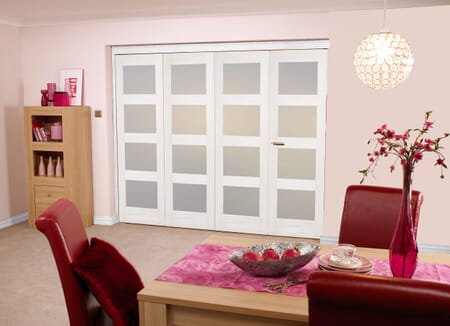 Frosted Glazed White 4L 4 Door Roomfold (4 x 1