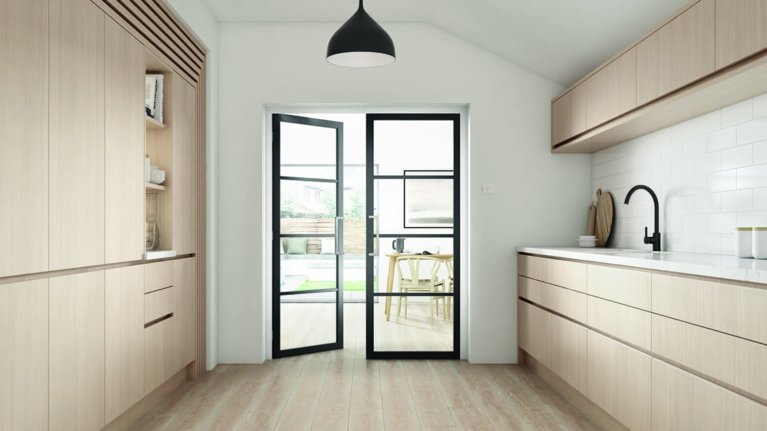 Slimline Black Shaker 4L Clear Glazed Internal Doors