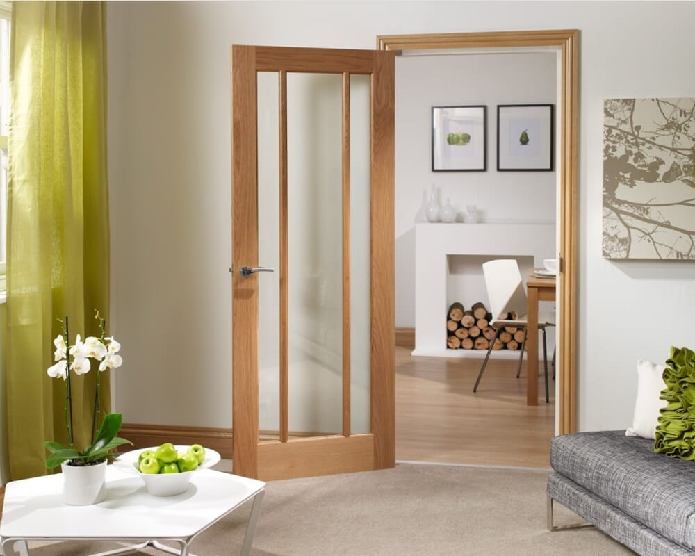 1981 x 686 x 35mm (27") Lincoln Oak Glazed - Clear Internal Doors